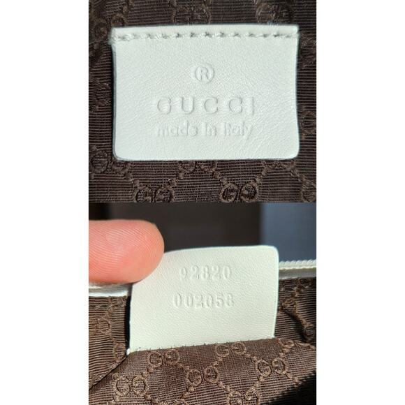 Gucci Web Sherry Line Accessory Pouch Rare Brown Canvas White Leather 92820 - Picture 10 of 15